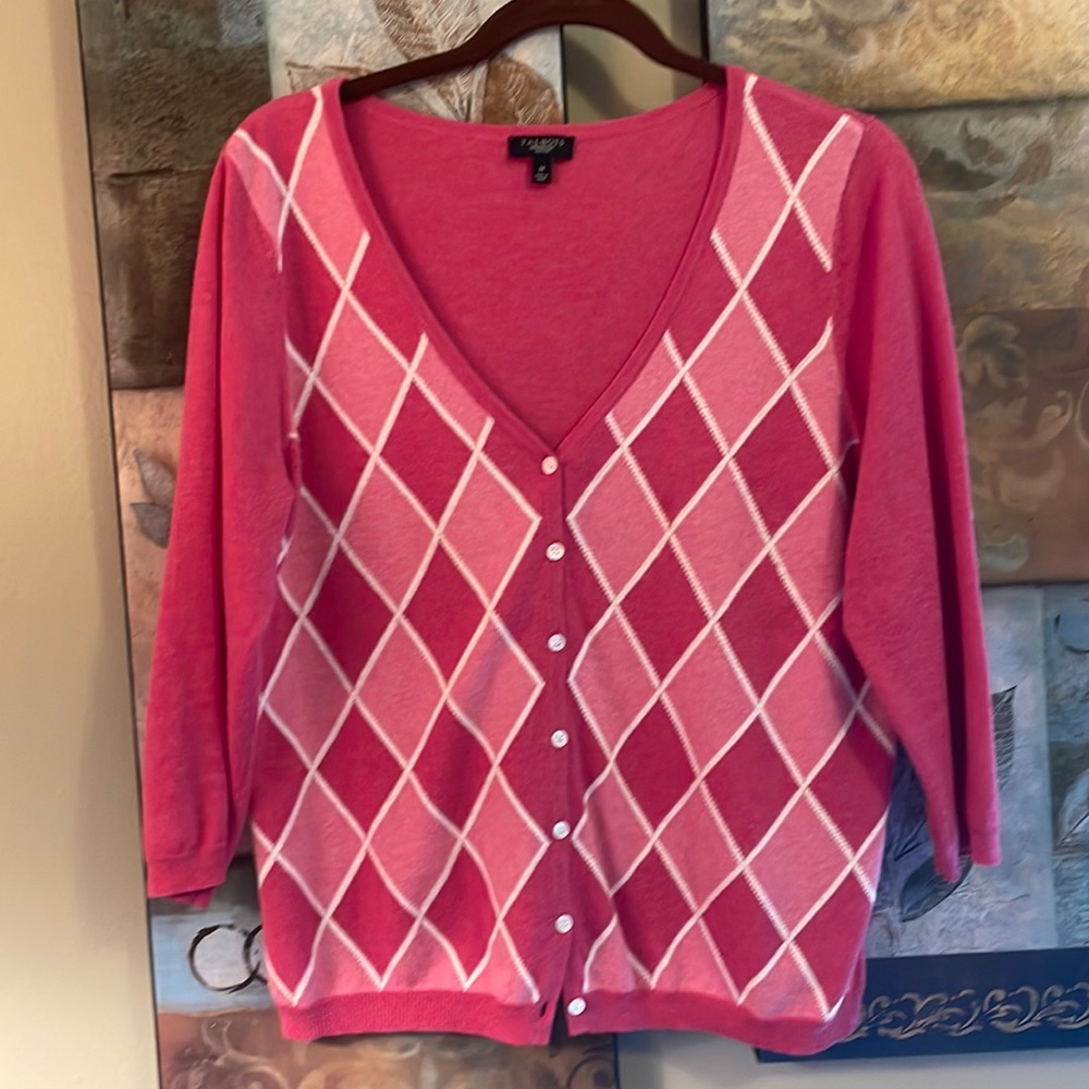 Talbots Argyle Cardigan Sweater